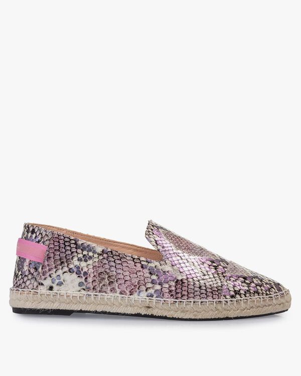 Espadrille printed leather pink