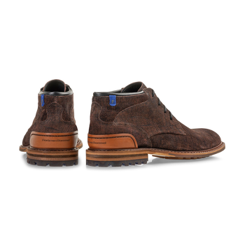 Lace boot suede cognac