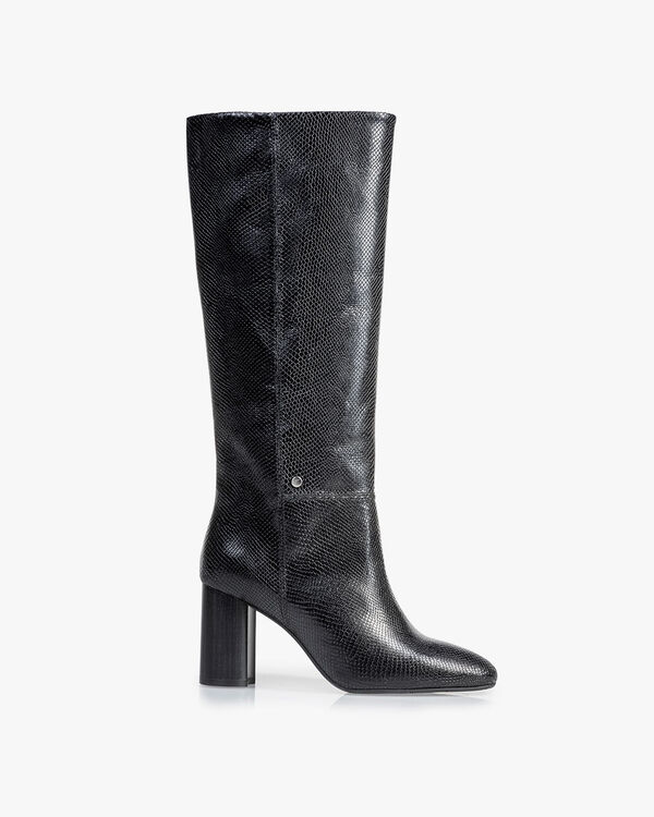Boot reptile print black