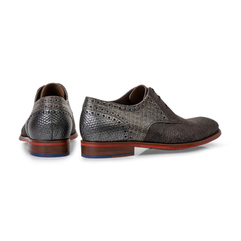 Lace shoe printed suede grey