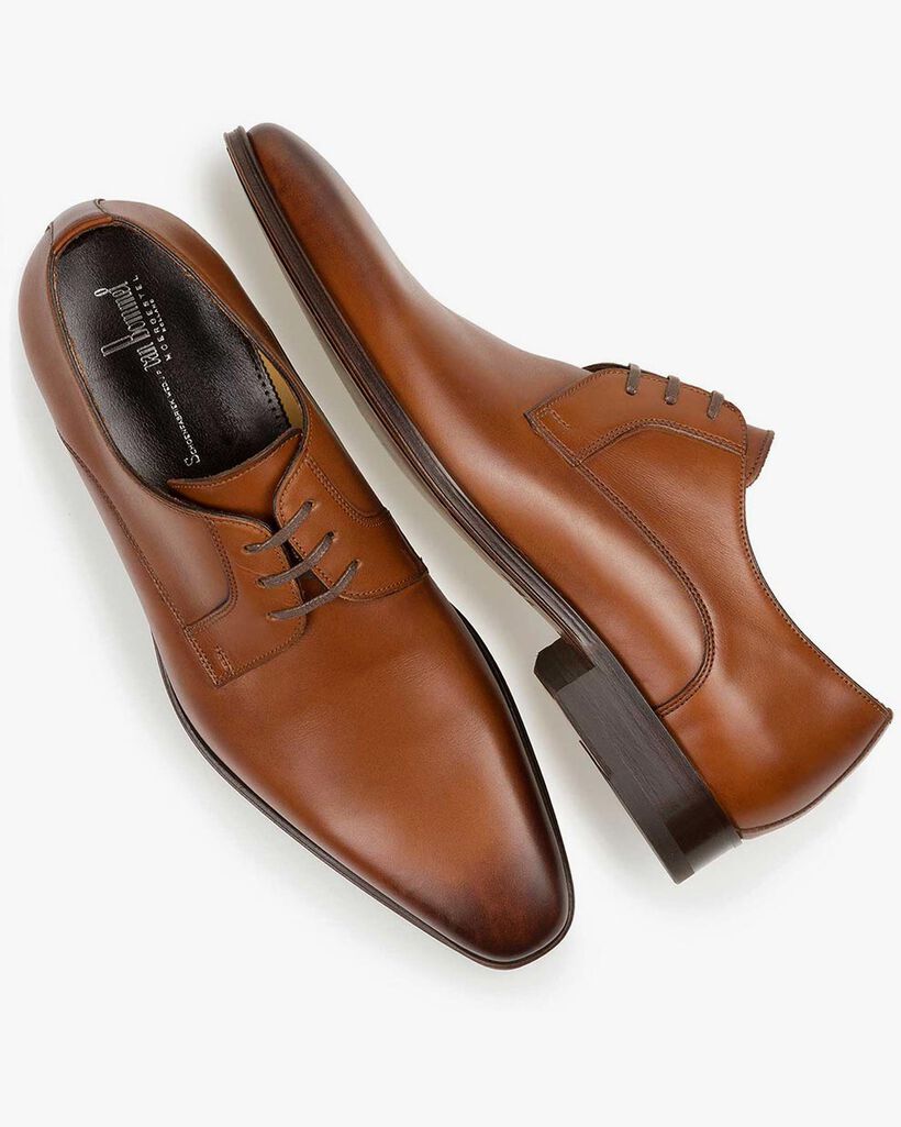 Lace shoe calf leather cognac