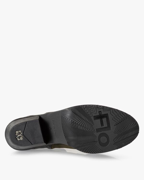 Ankle boot printed suede green