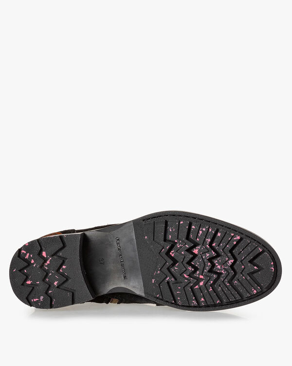 Lace boot suede black