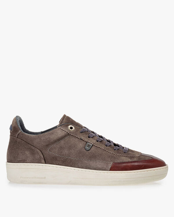 Sneaker suede leather dark taupe