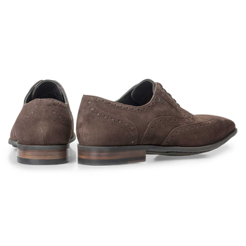 Brown calf suede leather brogue