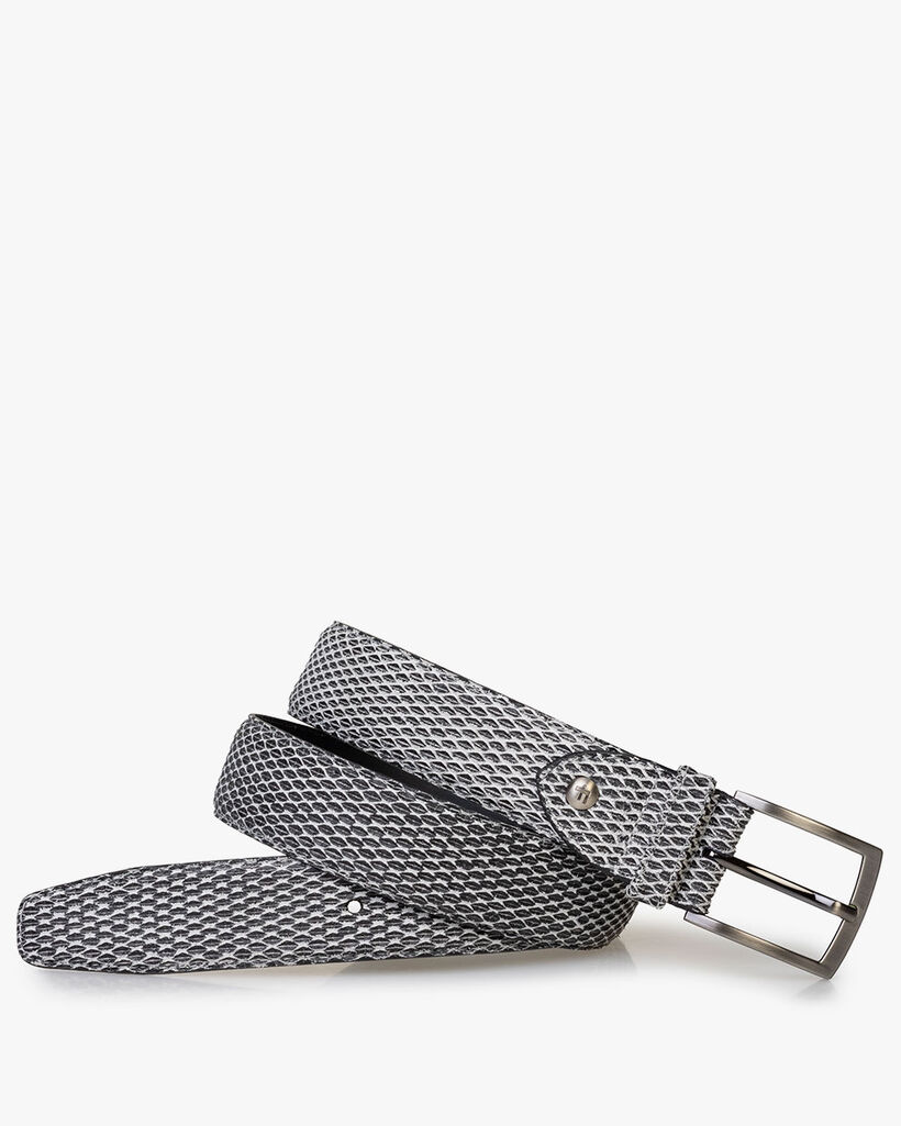 Belt grey suede leather