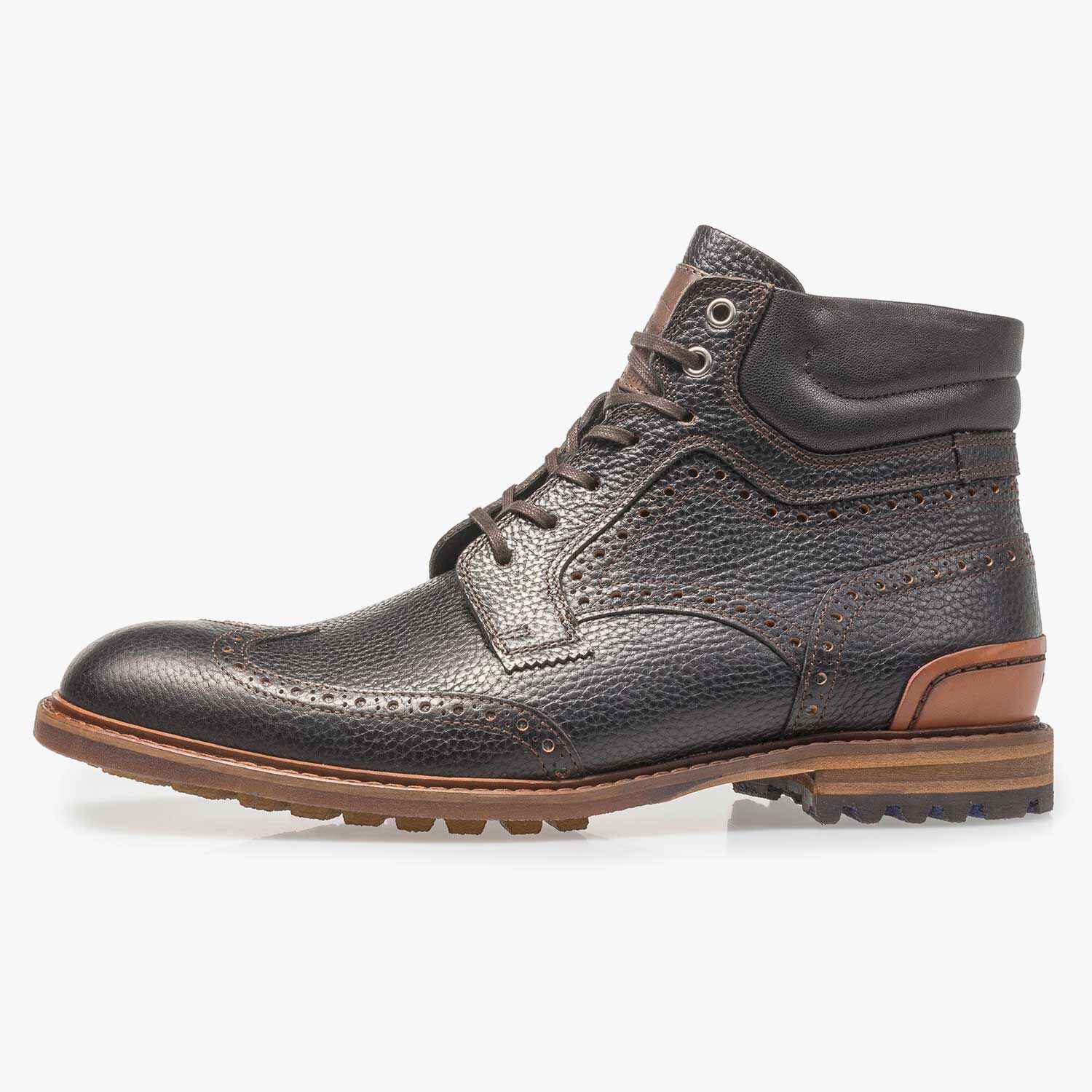 Black leather lace boot 10816 06 Floris van Bommel Official