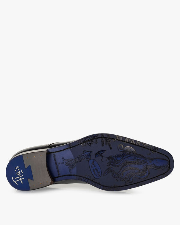 Lace shoe calf leather dark blue