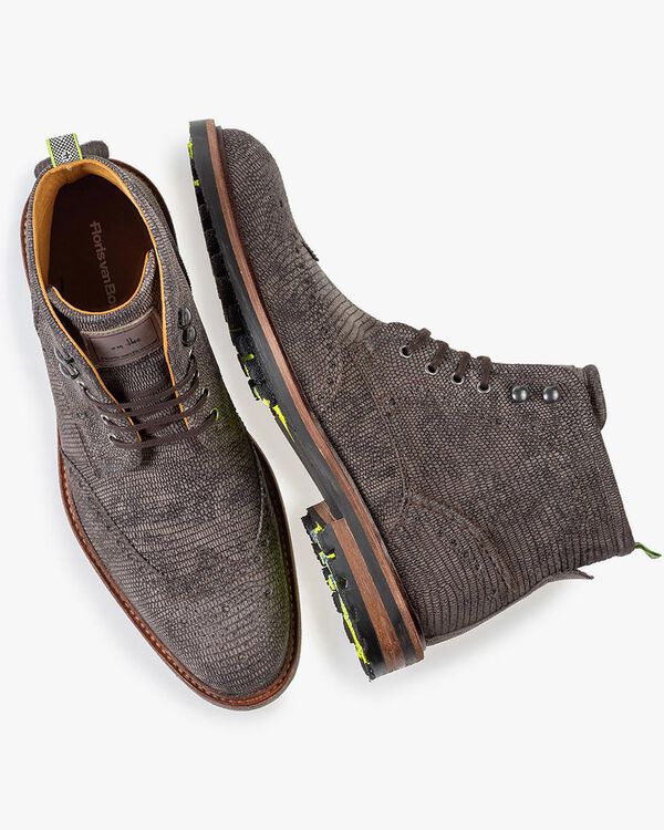 Boot lizard print grey