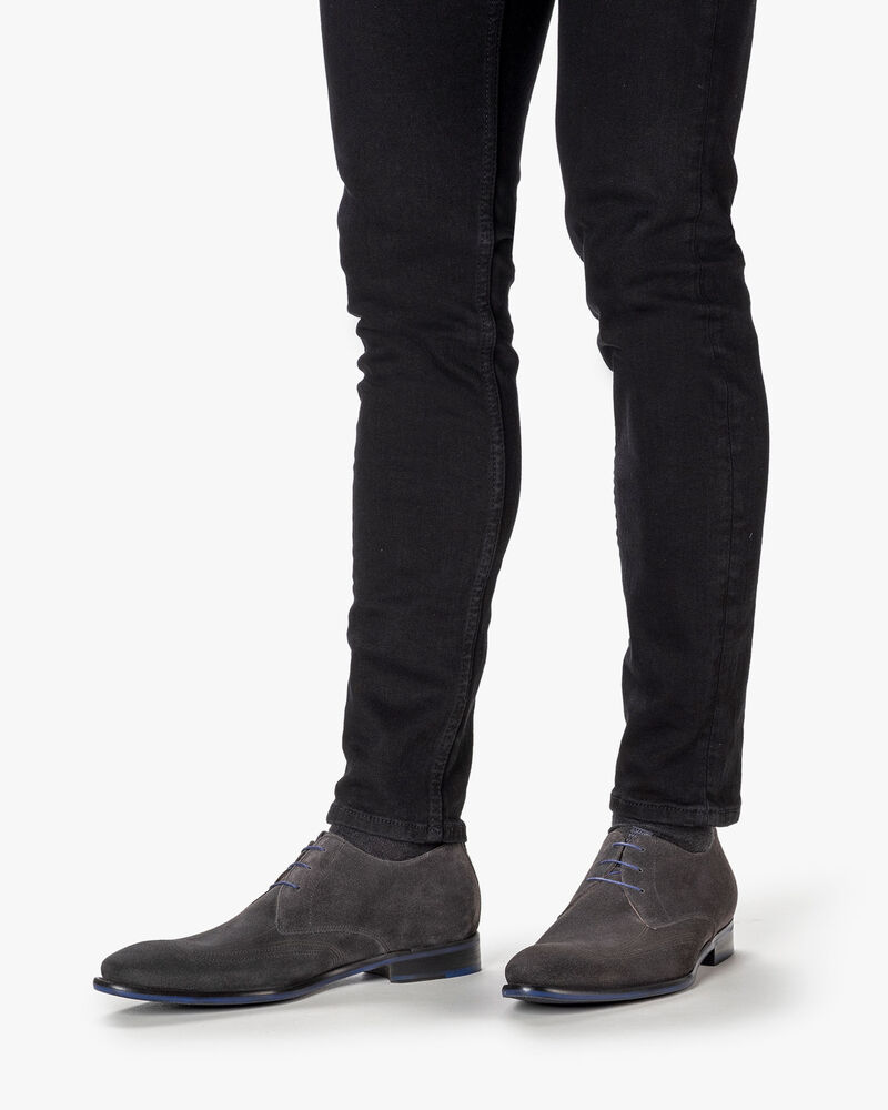 Lace shoe suede dark grey