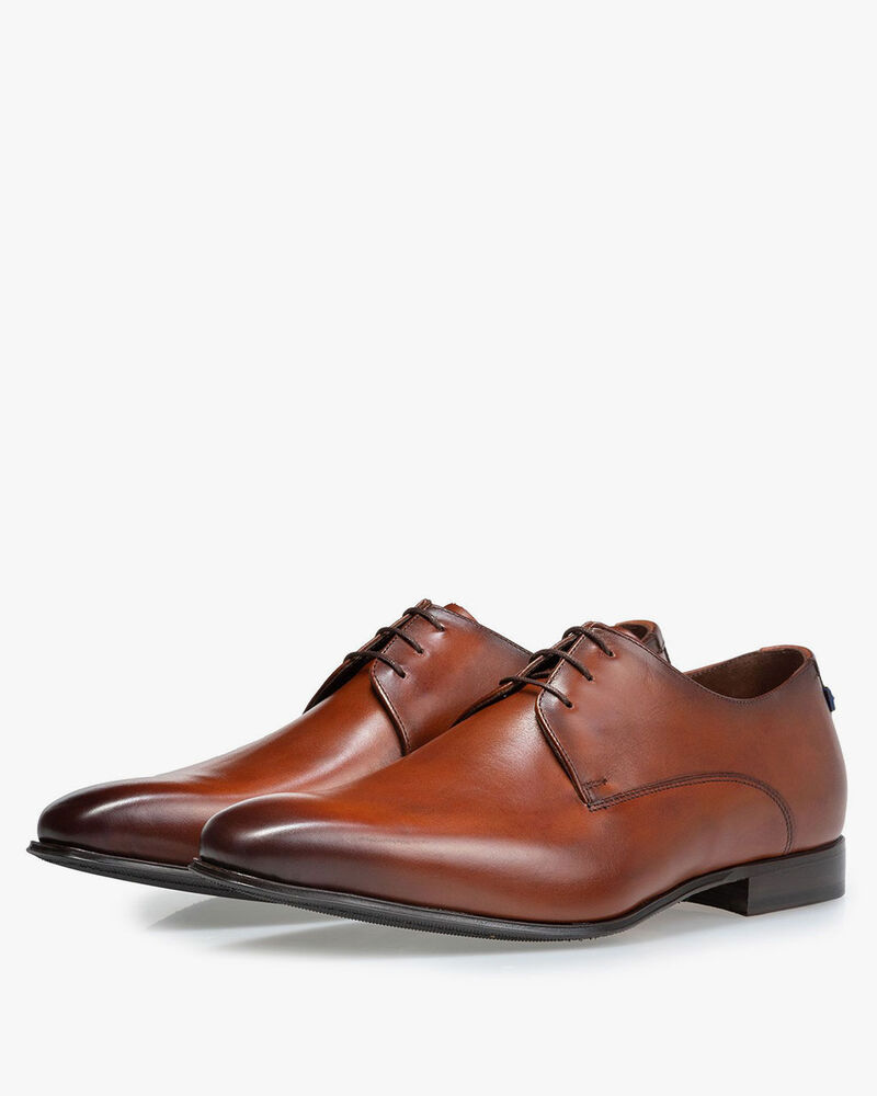 Lace shoe calf leather cognac