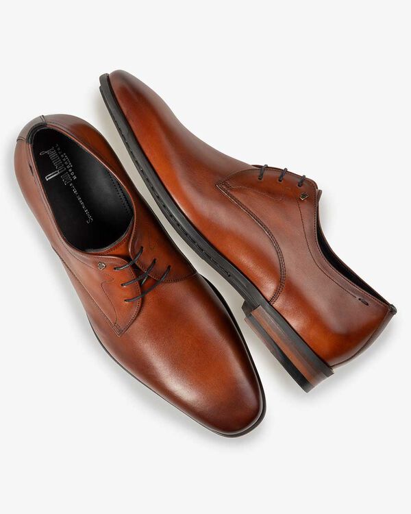 Lace shoe calf leather cognac