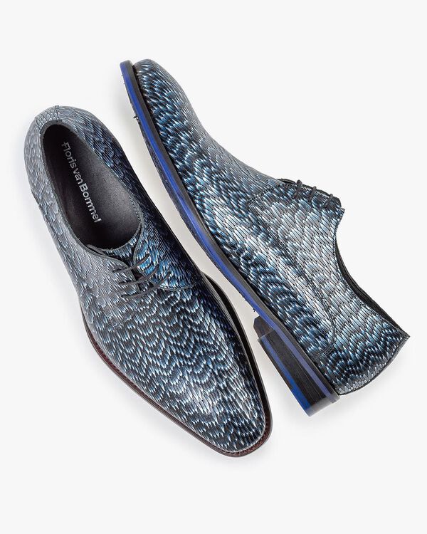 Lace shoe metallic blue