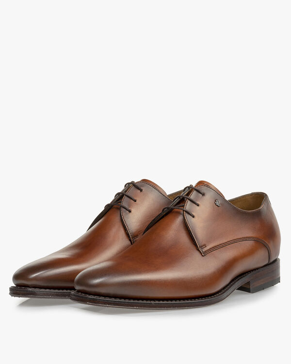 Lace shoe calf leather cognac