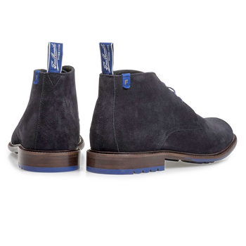 Lace boot suede leather dark blue
