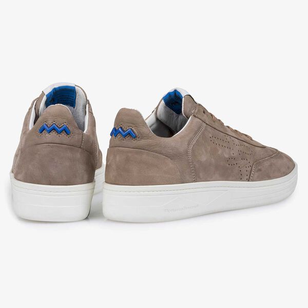 Taupe-coloured nubuck leather sneaker