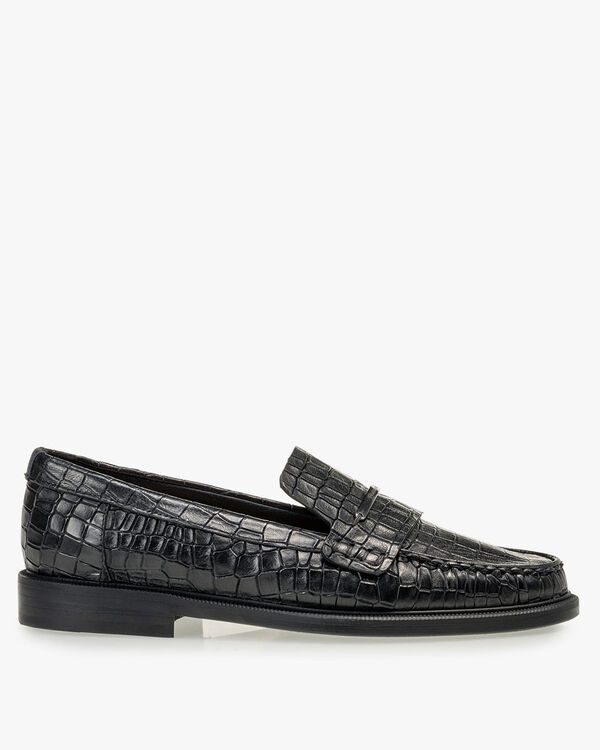 Loafer reptile print black