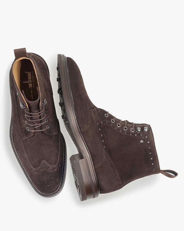 Boot suede leather brown