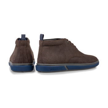 Lace boot printed leather brown