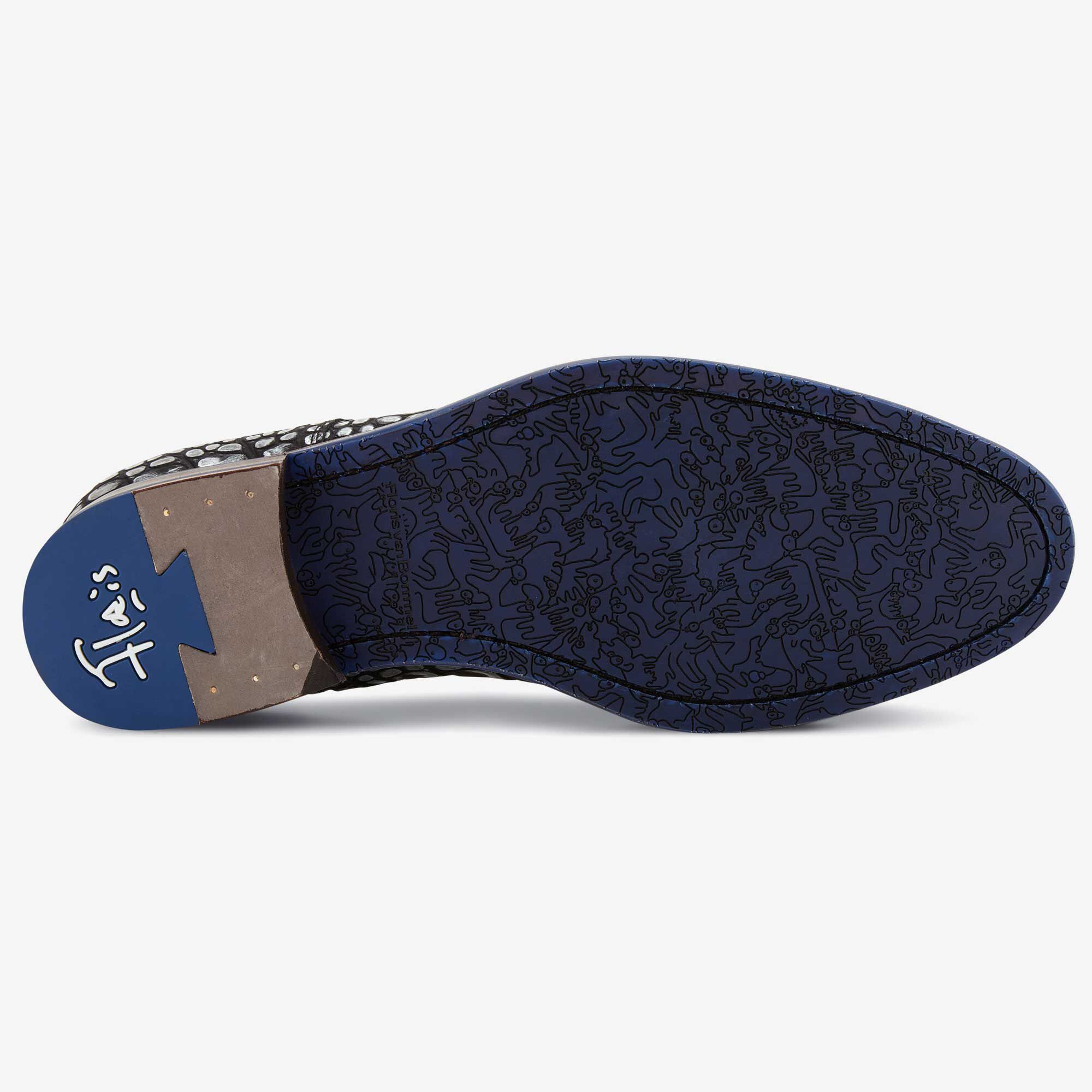 Lace up shoes men Floris van Bommel Premium black men s lace shoe with crocodile print Floris van Bommel