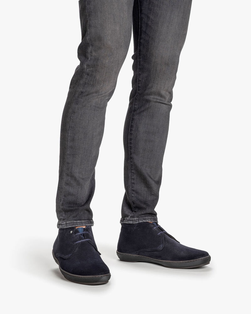 Lace boot suede dark blue