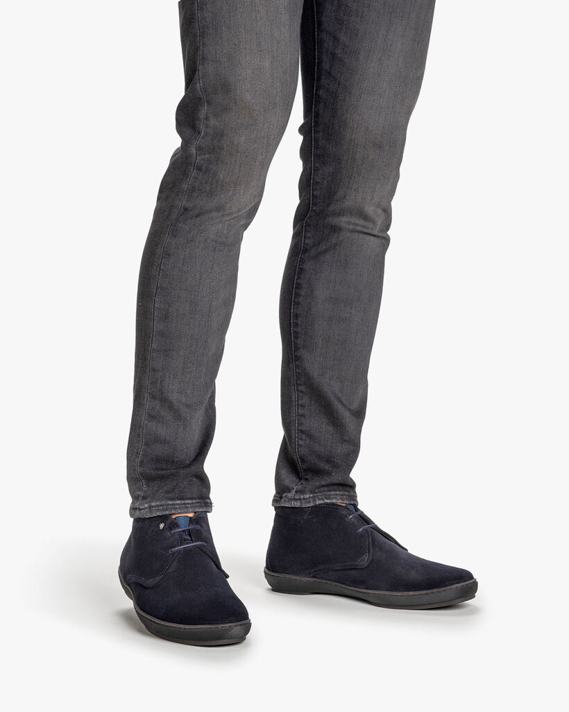 Lace boot suede dark blue