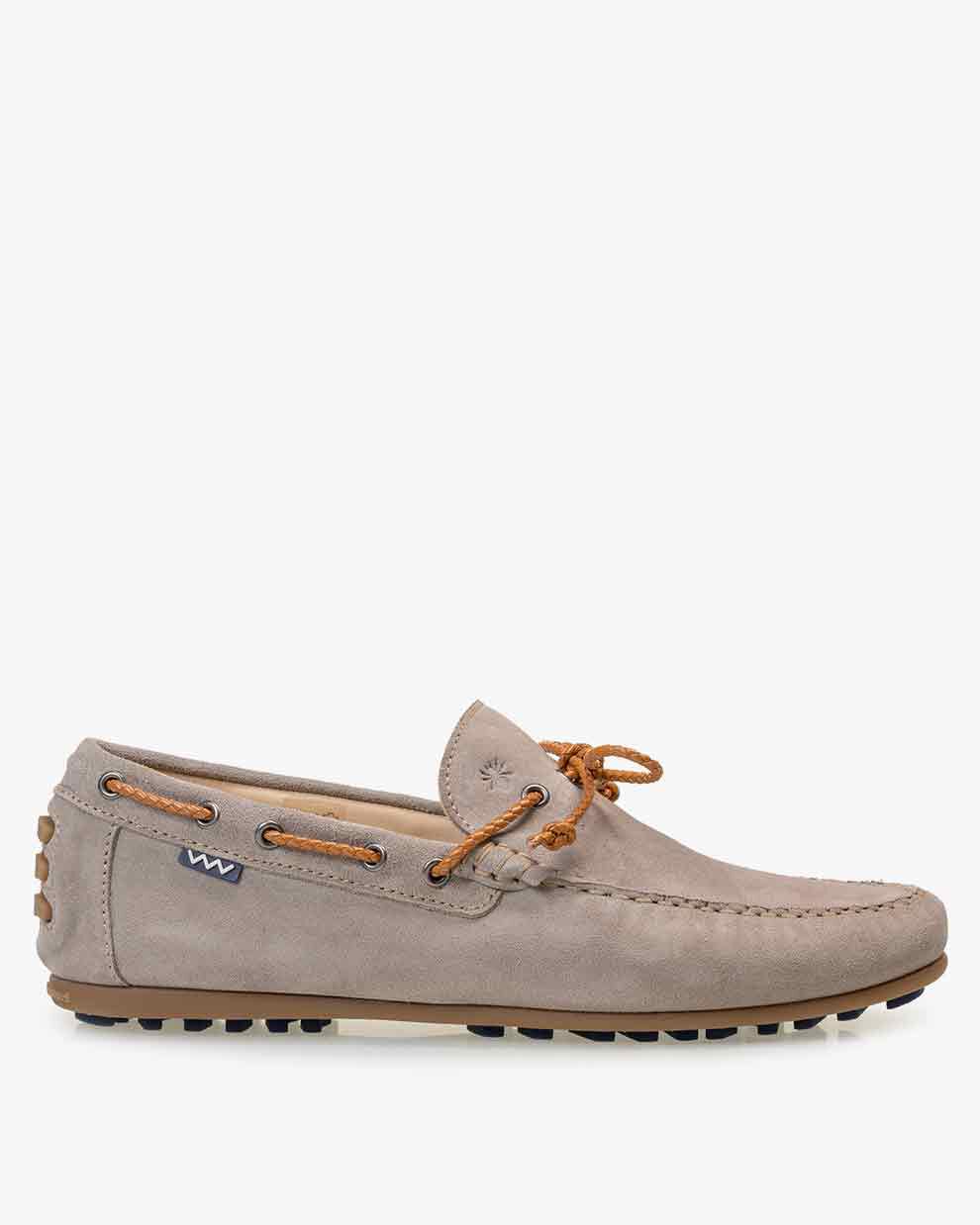 Slipper suede leather white 20201/21 | Floris van Bommel Official®