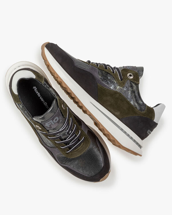 Sneaker suede dark green