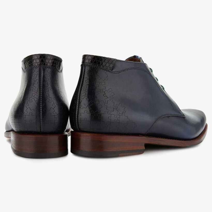 Floris van Bommel dark blue leather men’s lace boot
