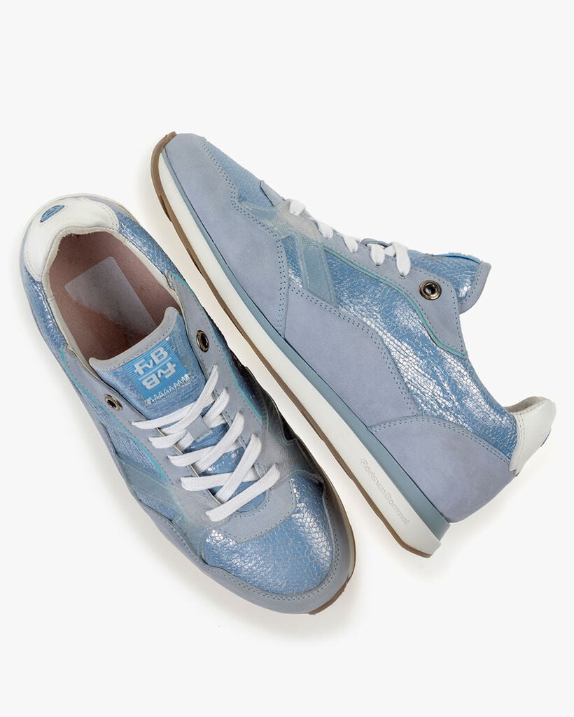 Sneaker nubuck leather light blue