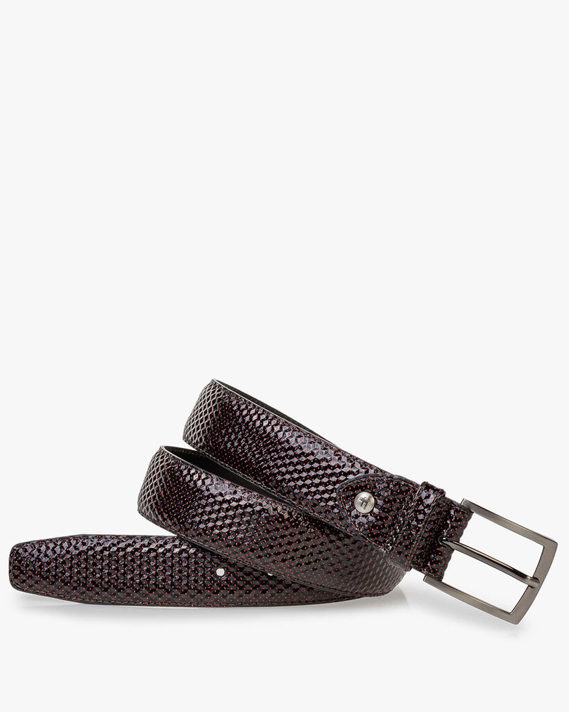 Belt printed leather red