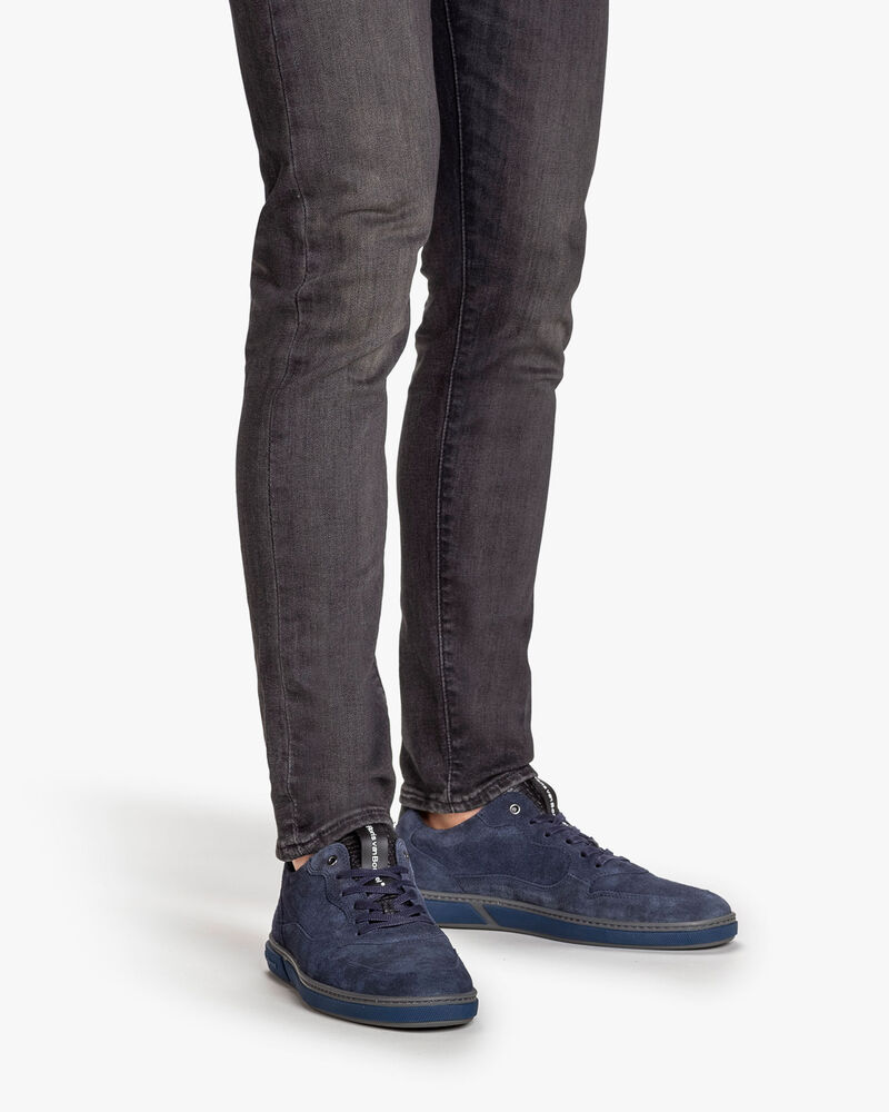 Sneaker printed leather blue