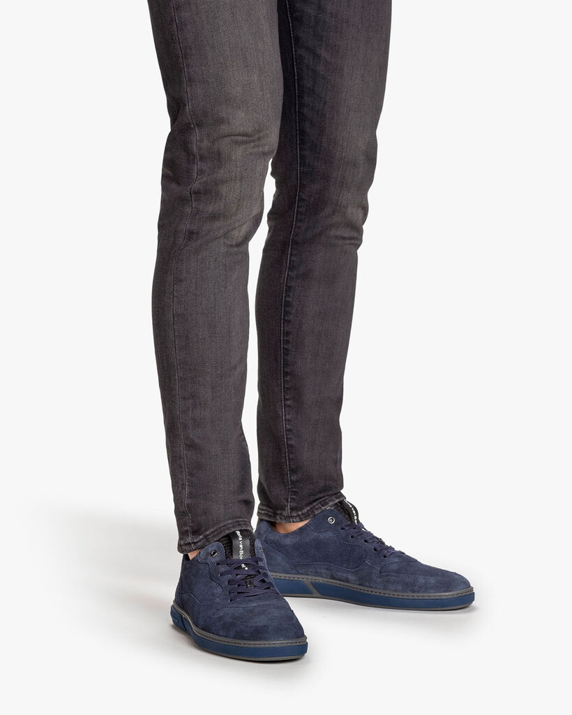 Sneaker printed leather blue