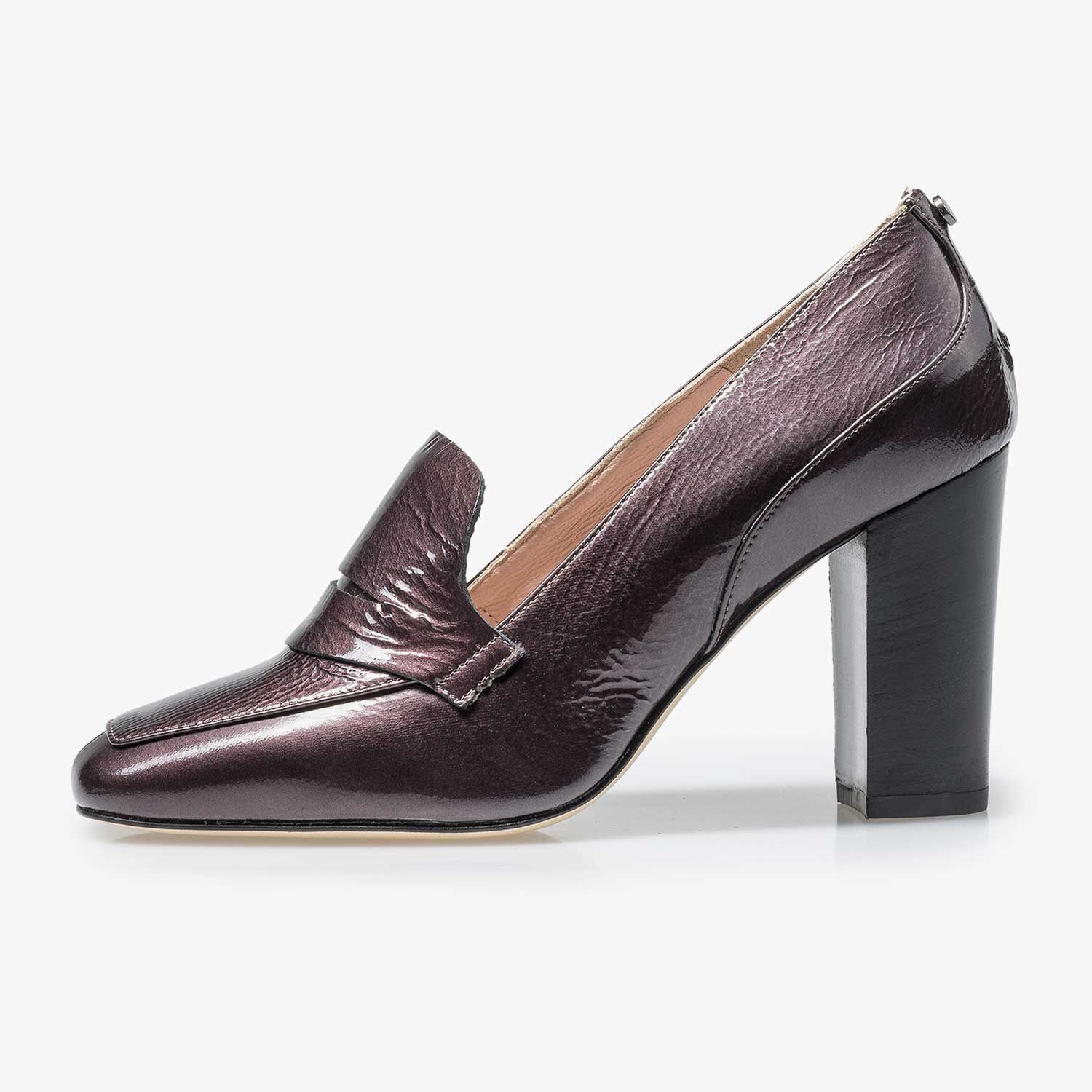 正規代理店 Patent red/taupe-coloured burgundy – heel high leather パンツ