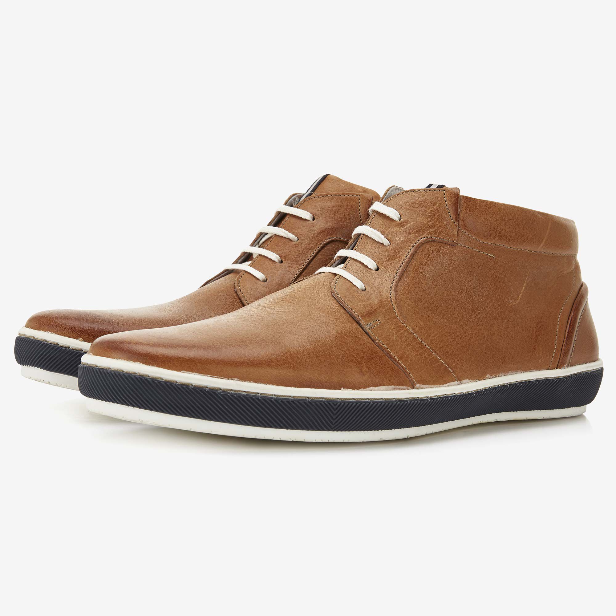 Cognac leather men s lace up boot 10560 27 Floris van Bommel