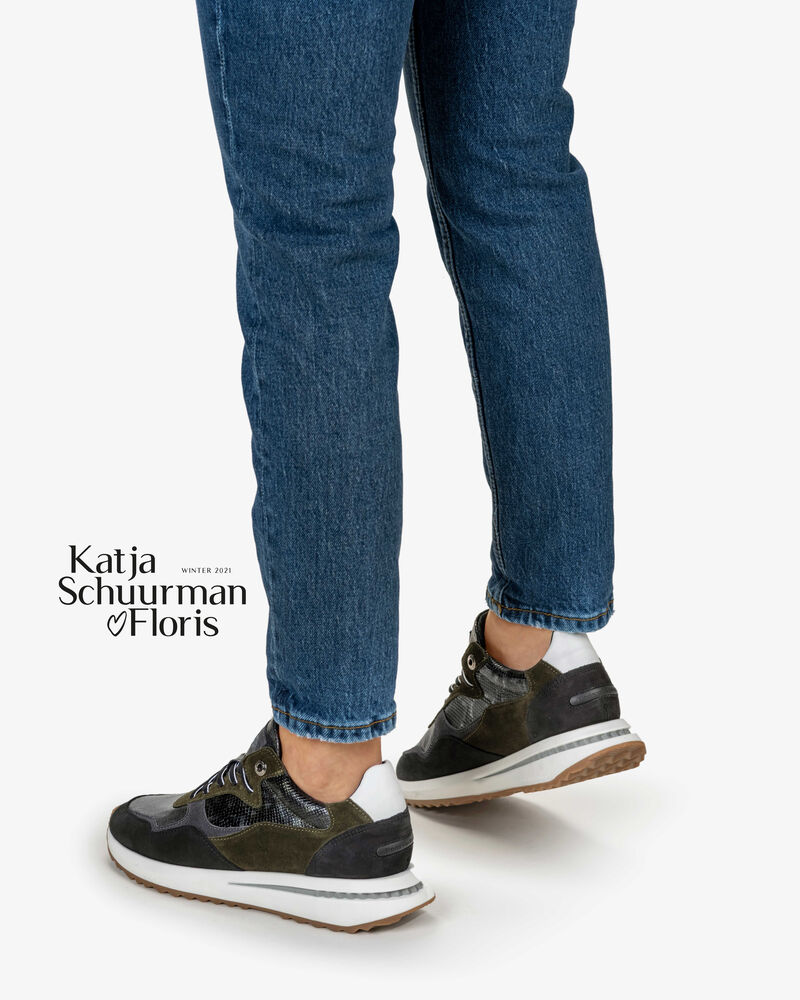 Sneaker suede dark green