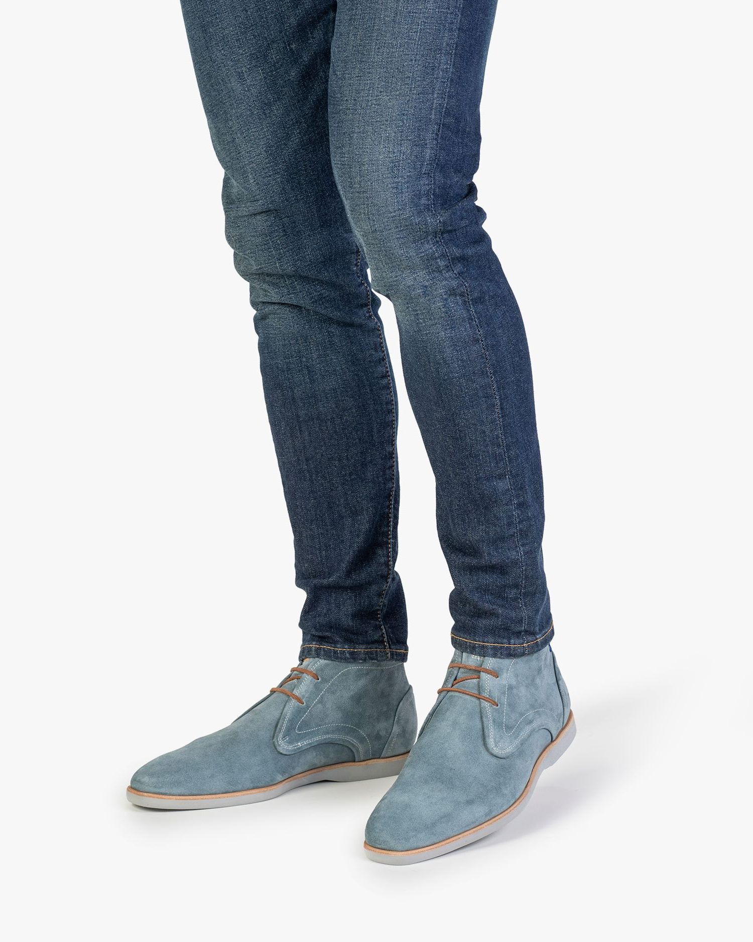 Boot suede leather turquoise SFM-50097-42-01 | Floris van Bommel®