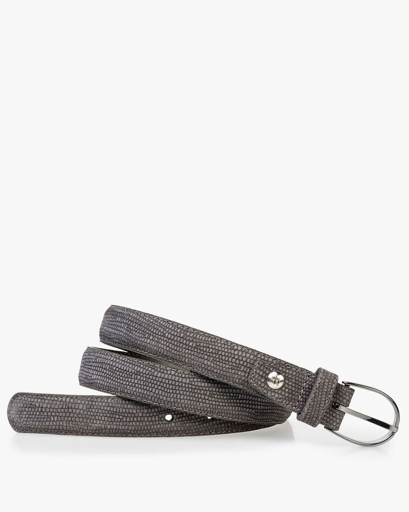 Women's belt suede leather with print