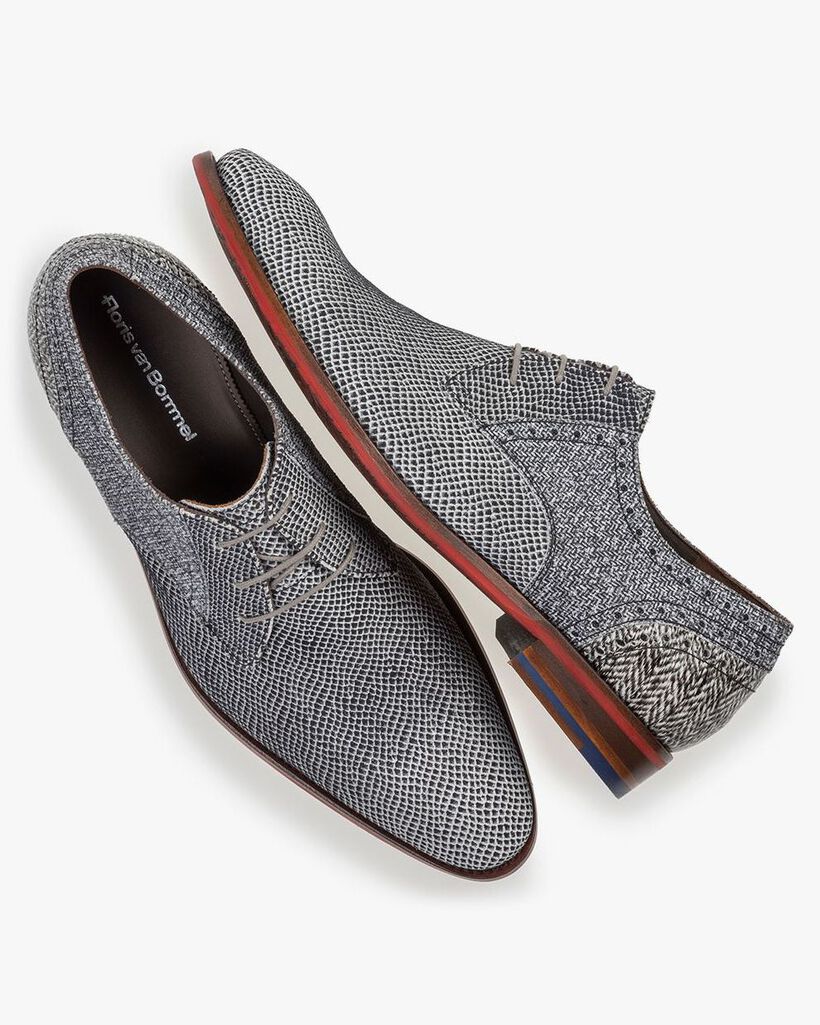 Lace shoe suede leather off-white