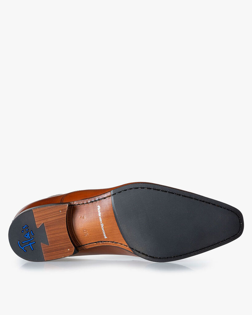 Lace boot calf leather cognac