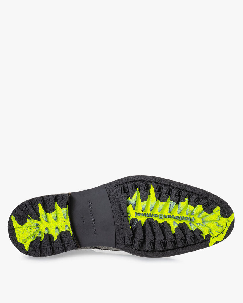 Lace boot printed leather taupe