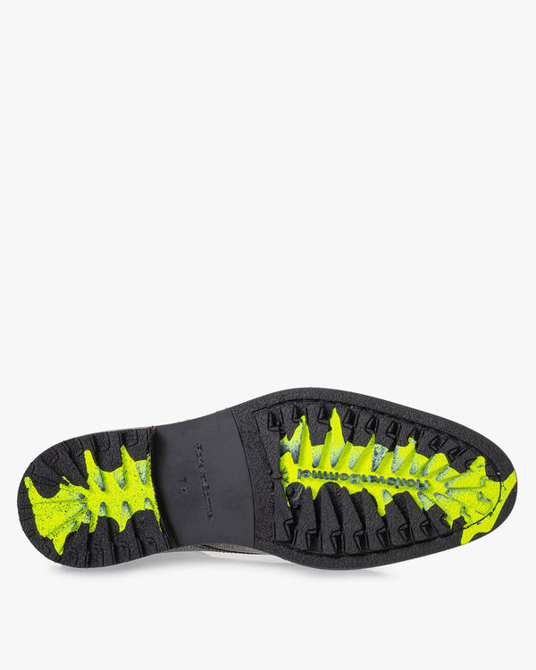 Lace boot printed leather taupe