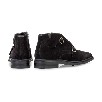 Monk strap suede black