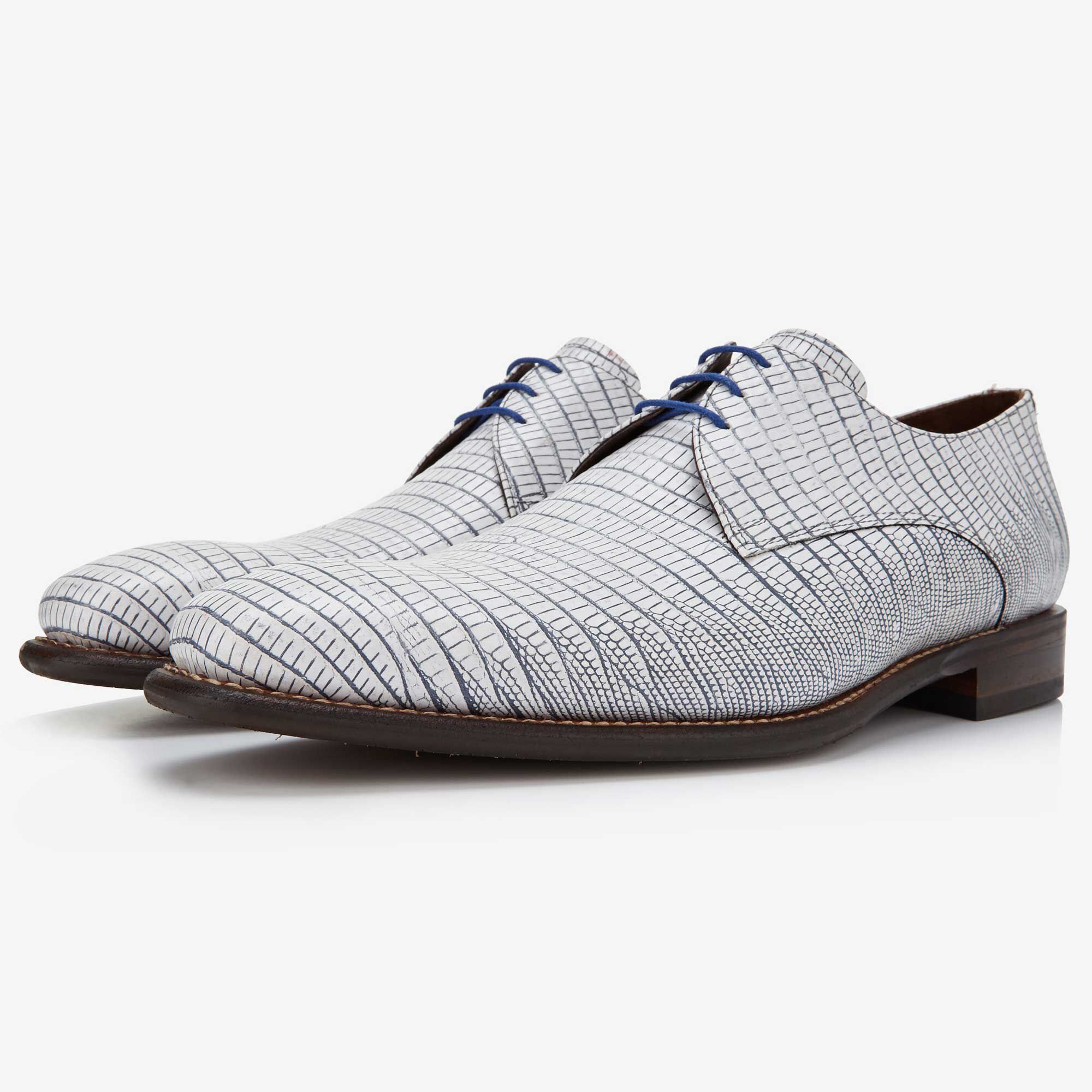 Lace up shoes men Floris van Bommel white lizard print men s lace