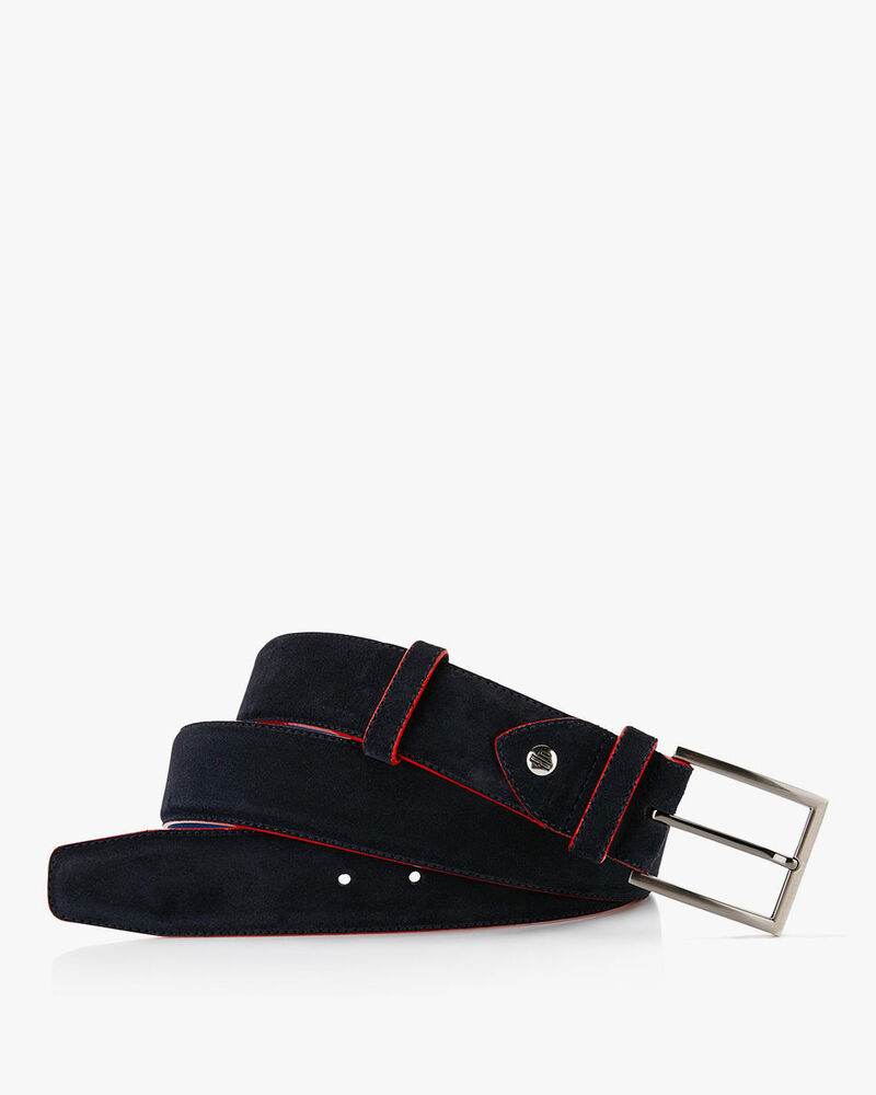 Belt suede leather blue