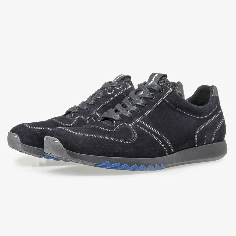 Floris van Bommel men’s dark blue suede leather sneaker