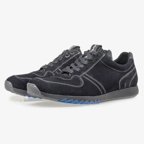 Floris van Bommel men’s dark blue suede leather sneaker