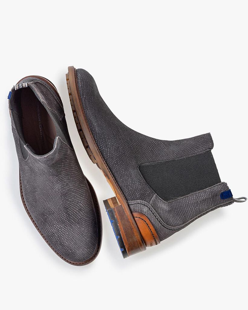 Chelsea boot suede leather with print
