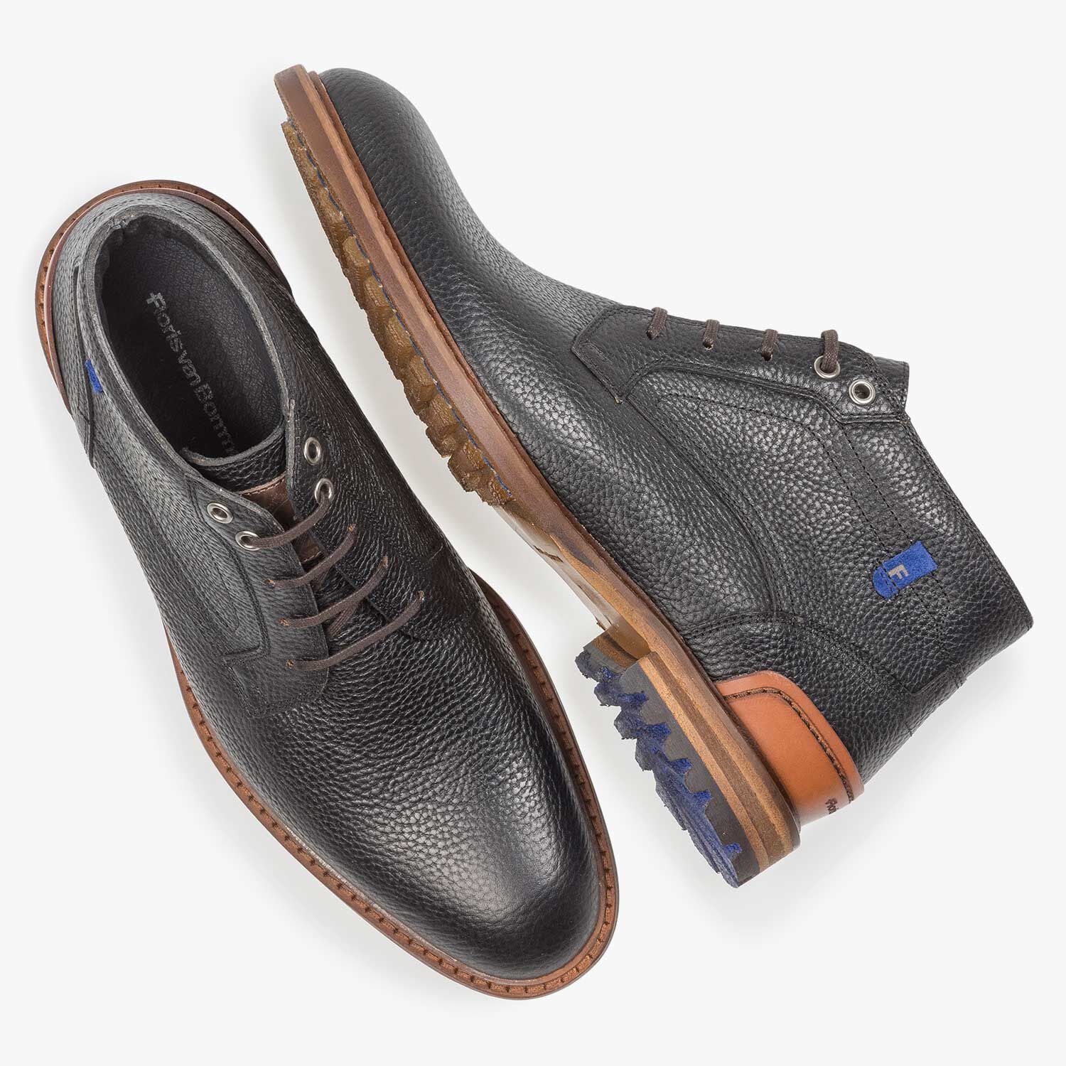 Black leather lace boot 20228 17 Floris van Bommel Official
