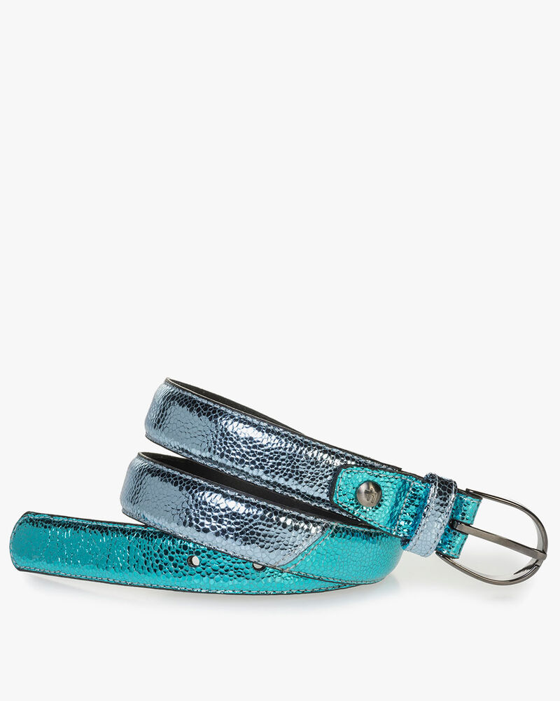 Light blue leather belt